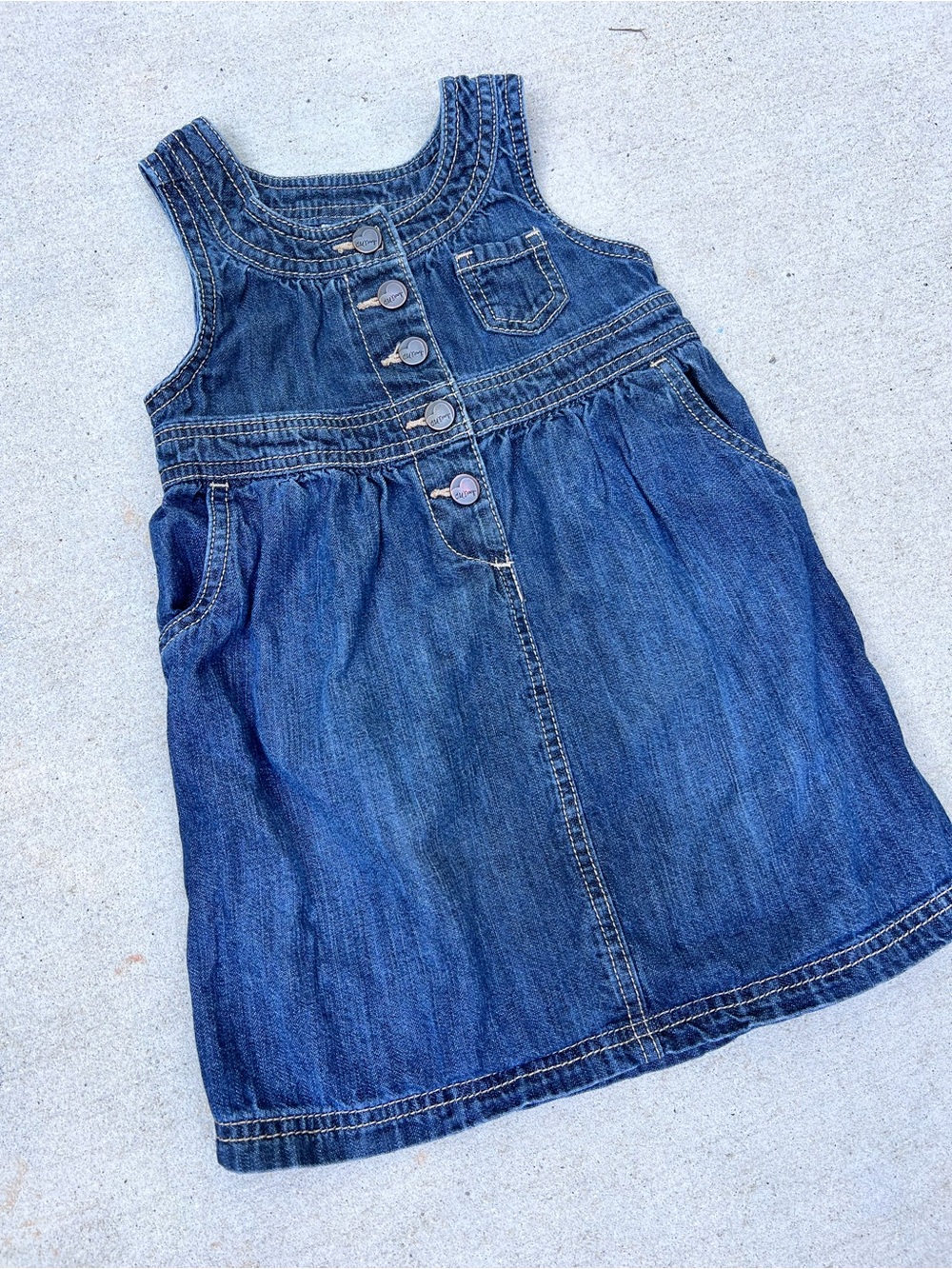 Vintage Old Navy Blue Denim Dress for Kids